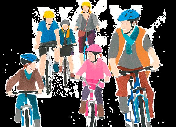 Radfahren Gruppe Illustration