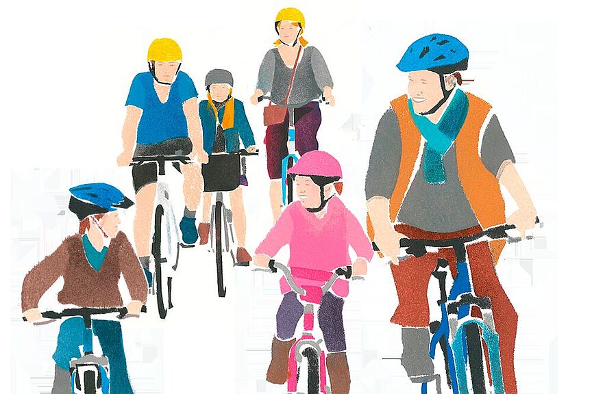 Radfahren Gruppe Illustration Radfahren Gruppe Illustration